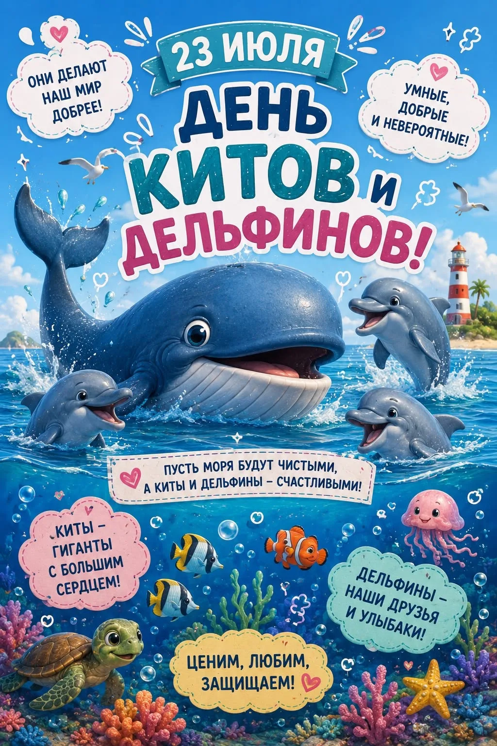 🌊🐬 День кита и дельфина: путешествие в подводный мир! 🐋✨

У нас прошёл День кита и дельфина — и э