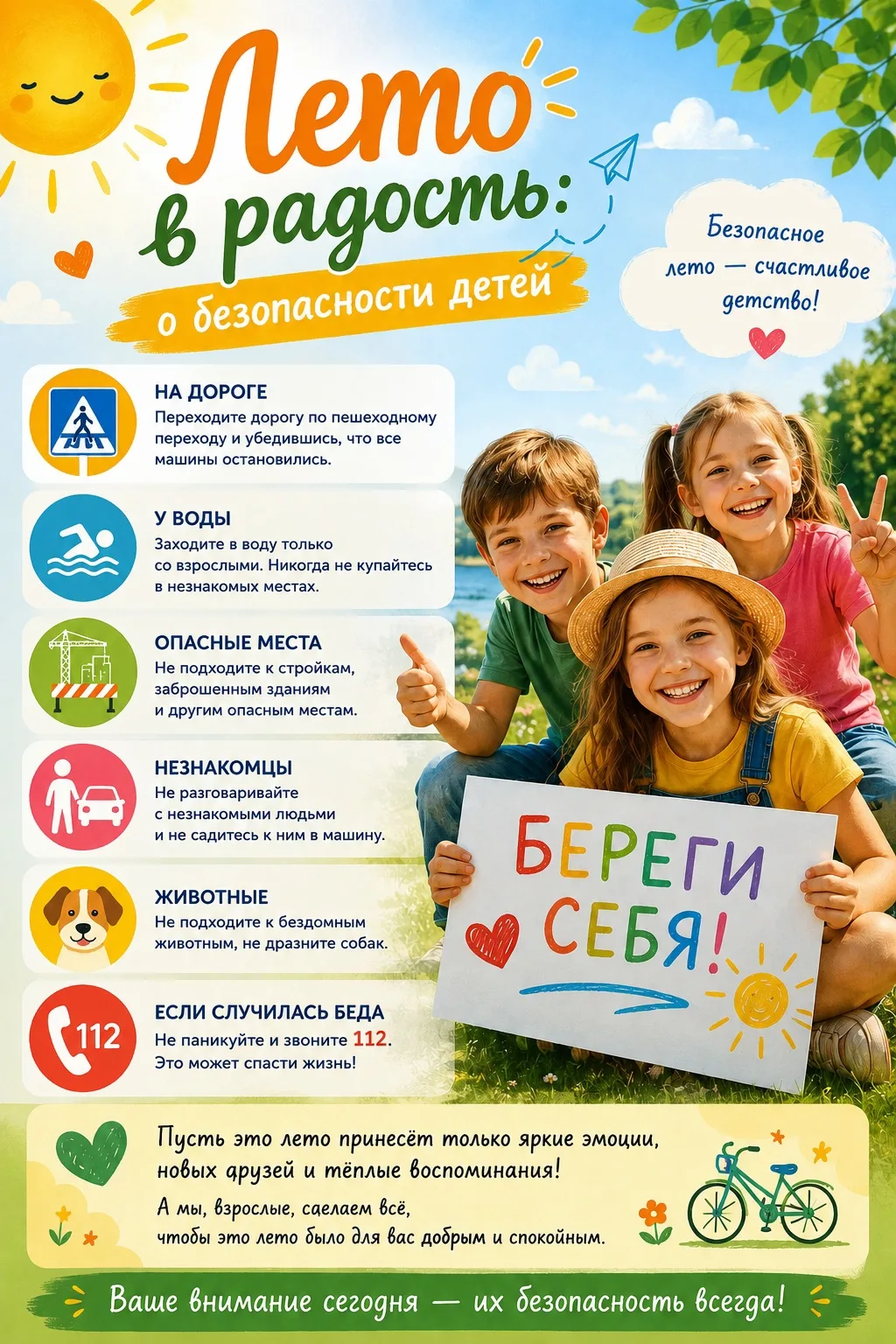 ☀ Лето в радость: о безопасности детей