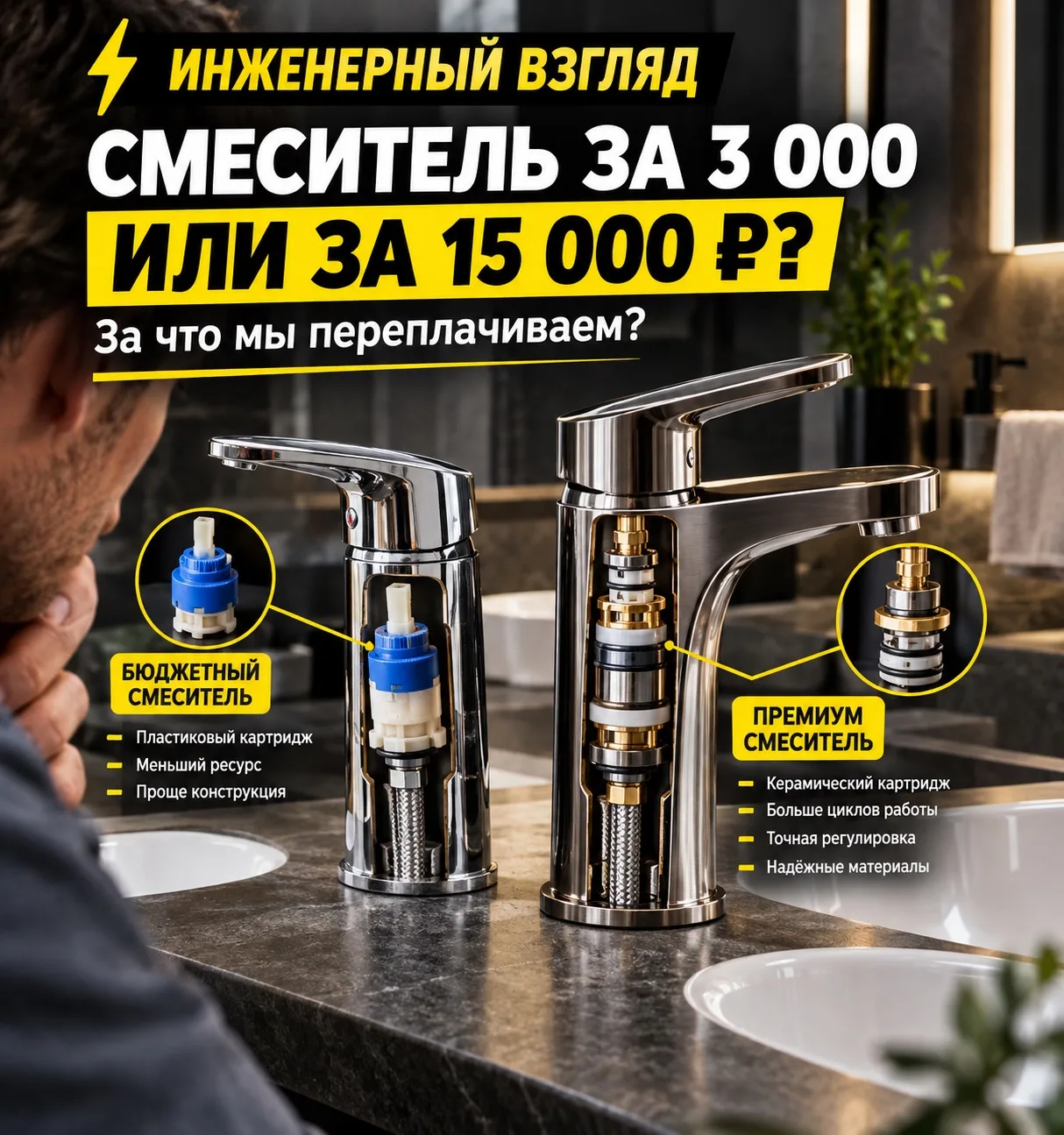 🚿 СМЕСИТЕЛЬ ЗА 3 000 ИЛИ ЗА 15 000 ₽?