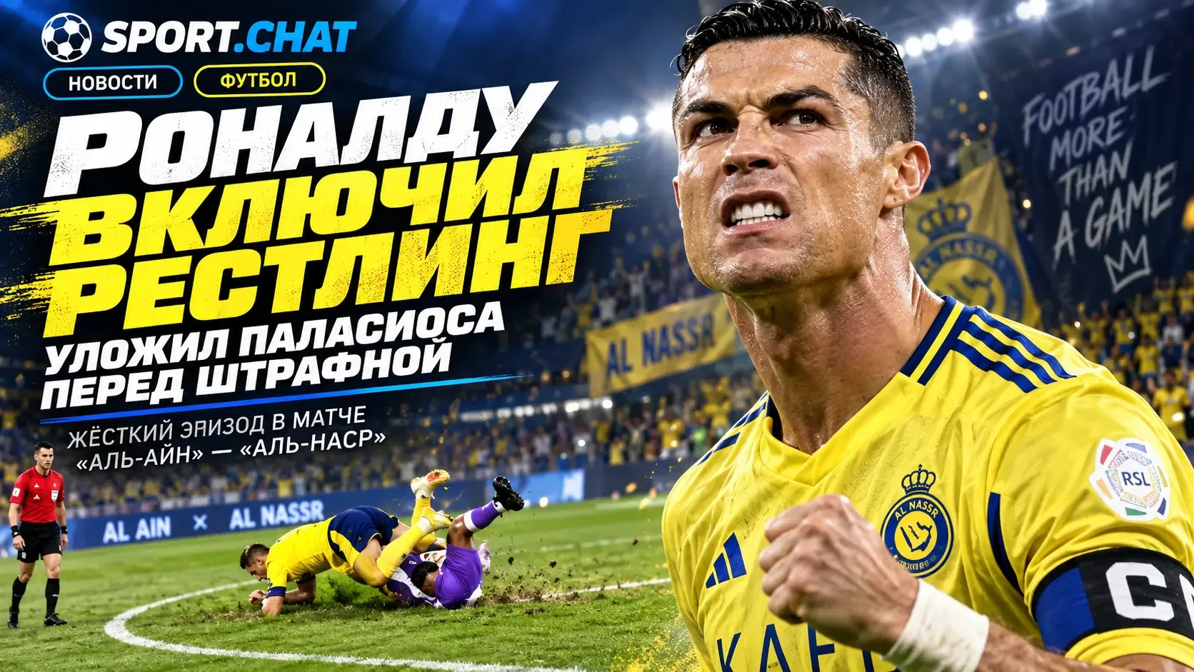 Роналду включил борьбу: Криштиану эффектно уложил аргентинца Паласиоса на газон