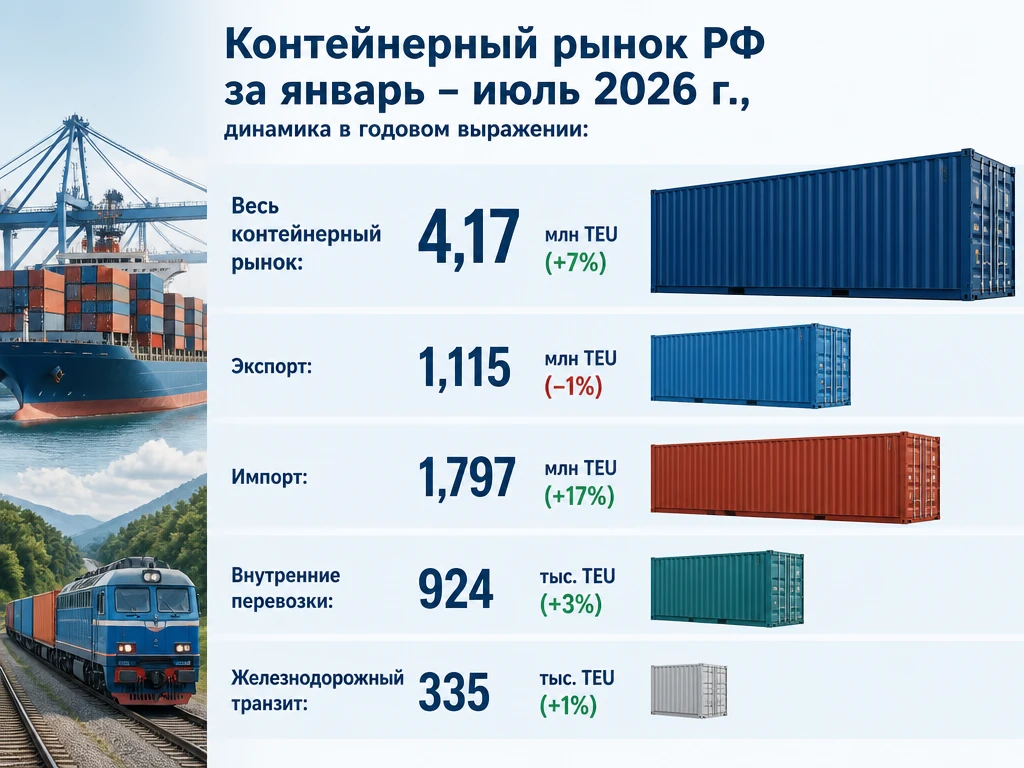 Итоги семи месяцев для контейнерного рынка России. В целом контейнерный рынок нашей стр...