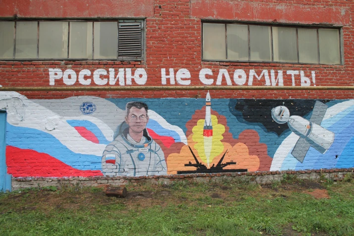 На стене котельной у средней школы №9 города Сердобск появился новый арт-объект — масшт...