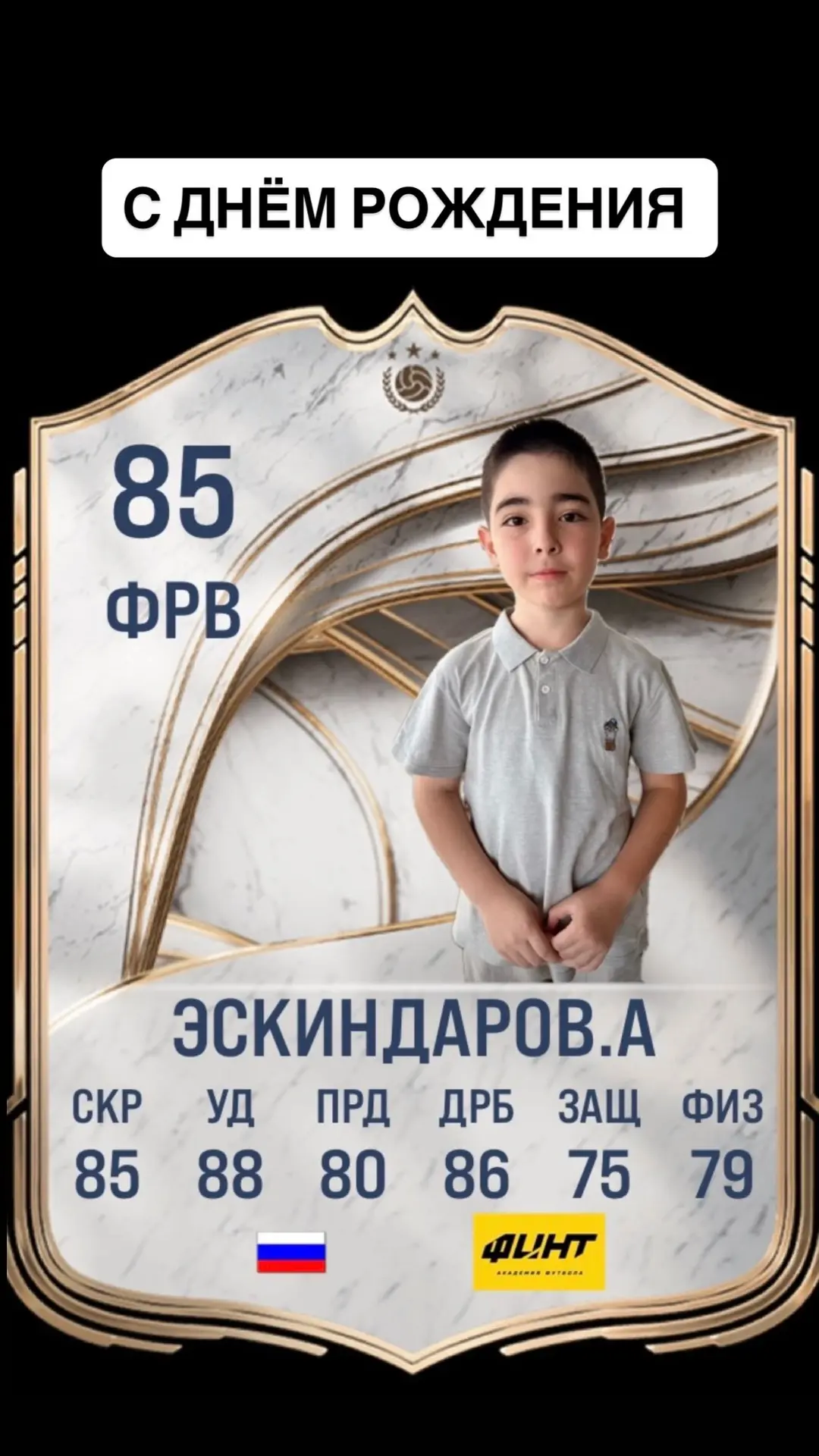 Сегодня свой день рождения отмечает игрок нашей футбольной  Академии ФИНТ Эскиндаров Ан...