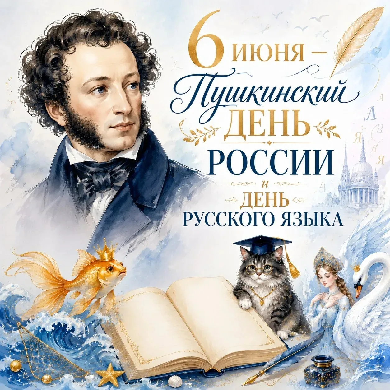 🖋️6 июня — Пушкинский день России и День русского языка

Ежегодно 6 июня вся страна отмечает Пушкин