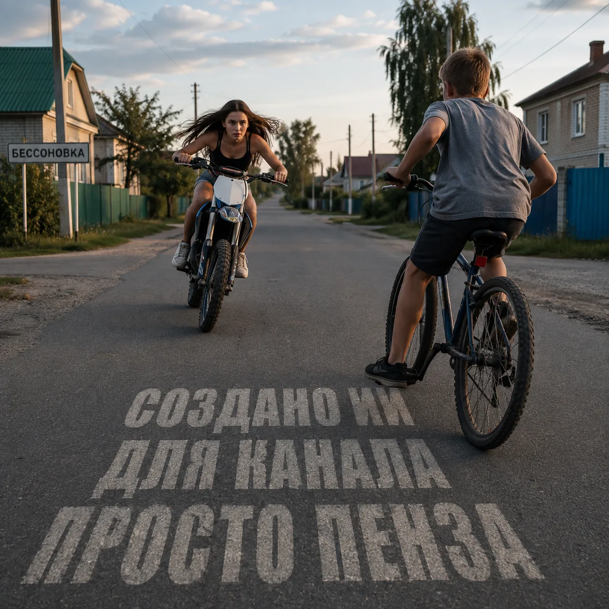 В Бессоновке девушка на питбайке сбила подростка на велосипеде.