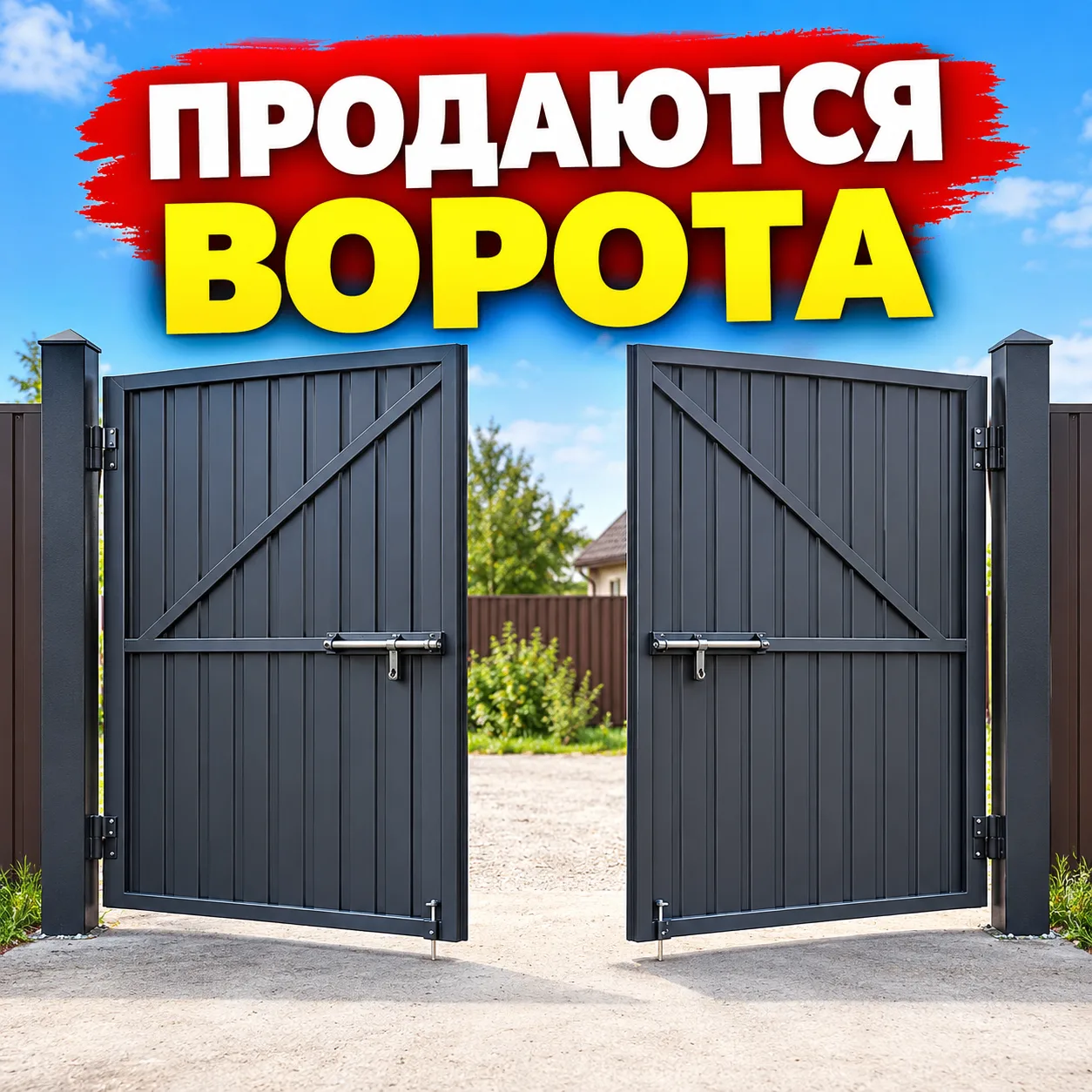 Продаются ворота распашные со стойками шириной 3 метра новые с запорами цена 20т.р. тор...