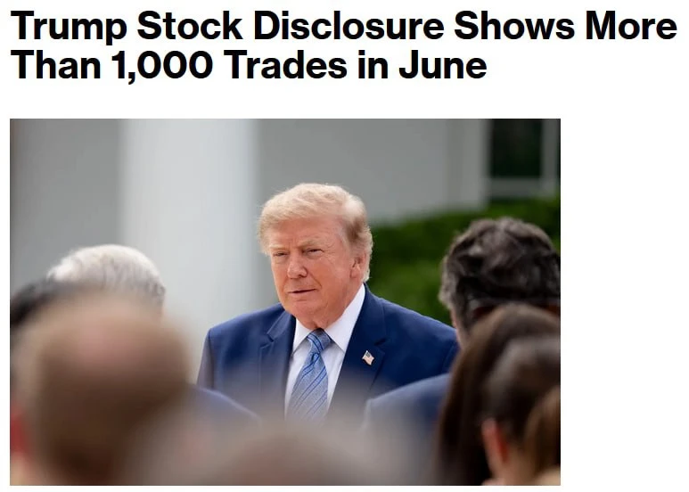 Более 1000 сделок провел Трамп за июнь, пишут СМИ