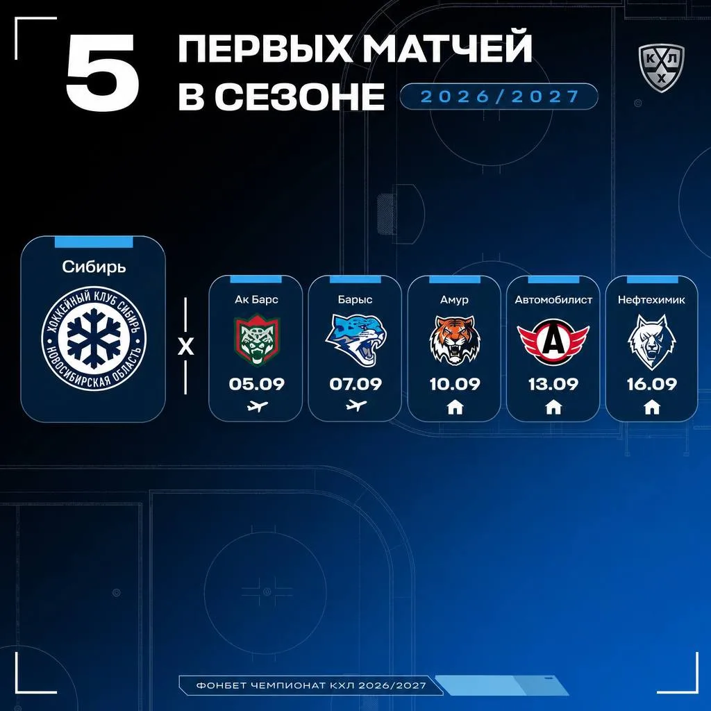 ❄️ Стали известны соперники по первым 5 играм сезона 26/27