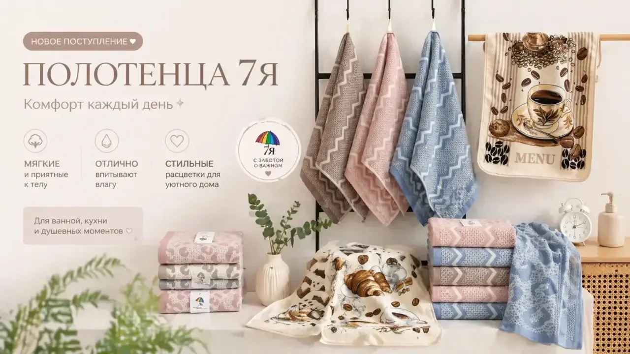 ✨ Новое поступление полотенец от бренда 7Я✨