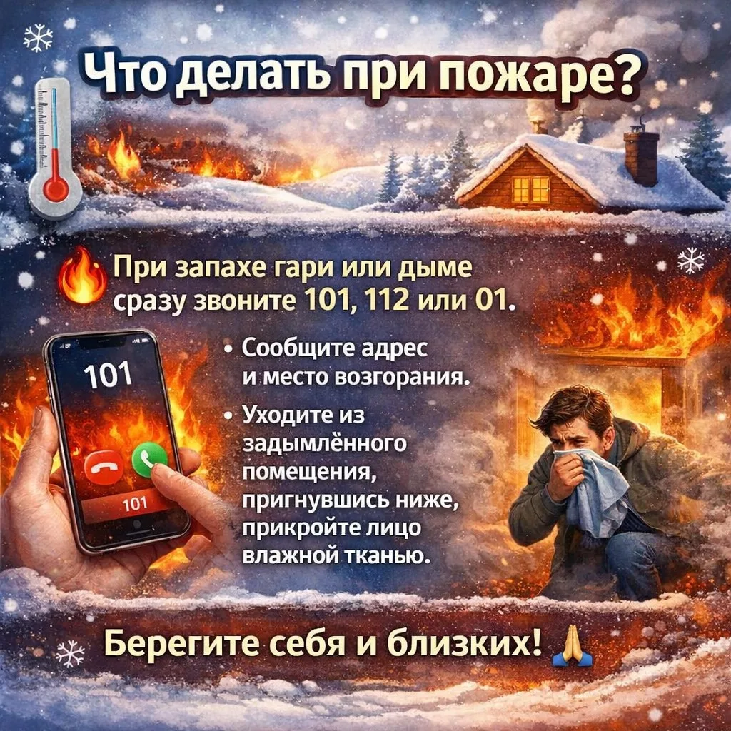 🔥 В связи с понижением температуры увеличивается число пожаров.