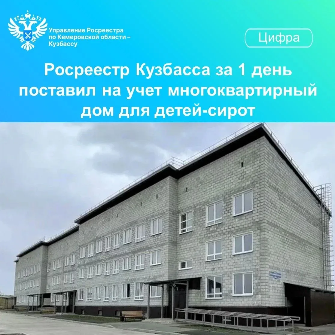 Росреестр Кузбасса за 1 день поставил на кадастровый учет новый многоквартирный дом в поселке городс