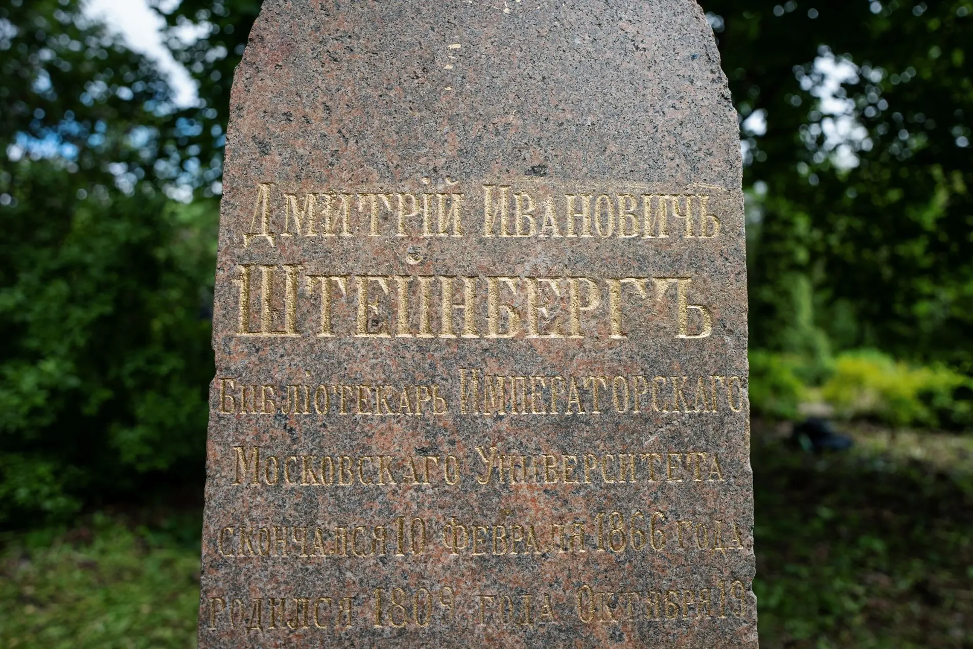 Надгробный памятник Д. И. Штейнберга вернулся на историческое место