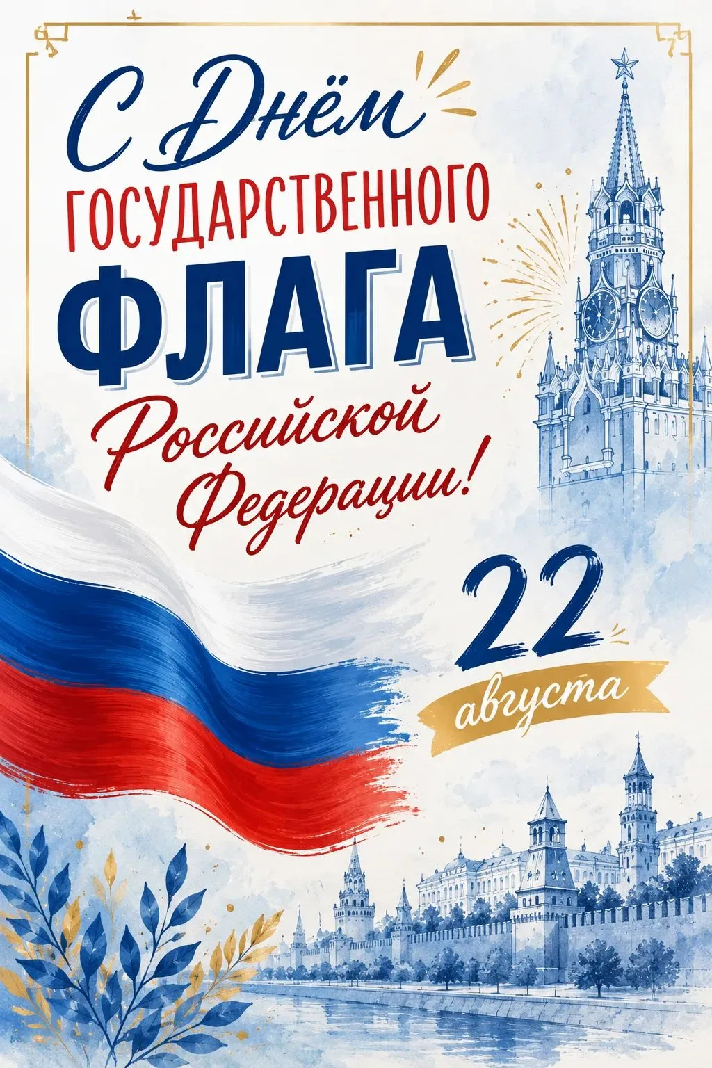 День государственного флага — праздник, который ежегодно отмечается 22 августа на всей ...