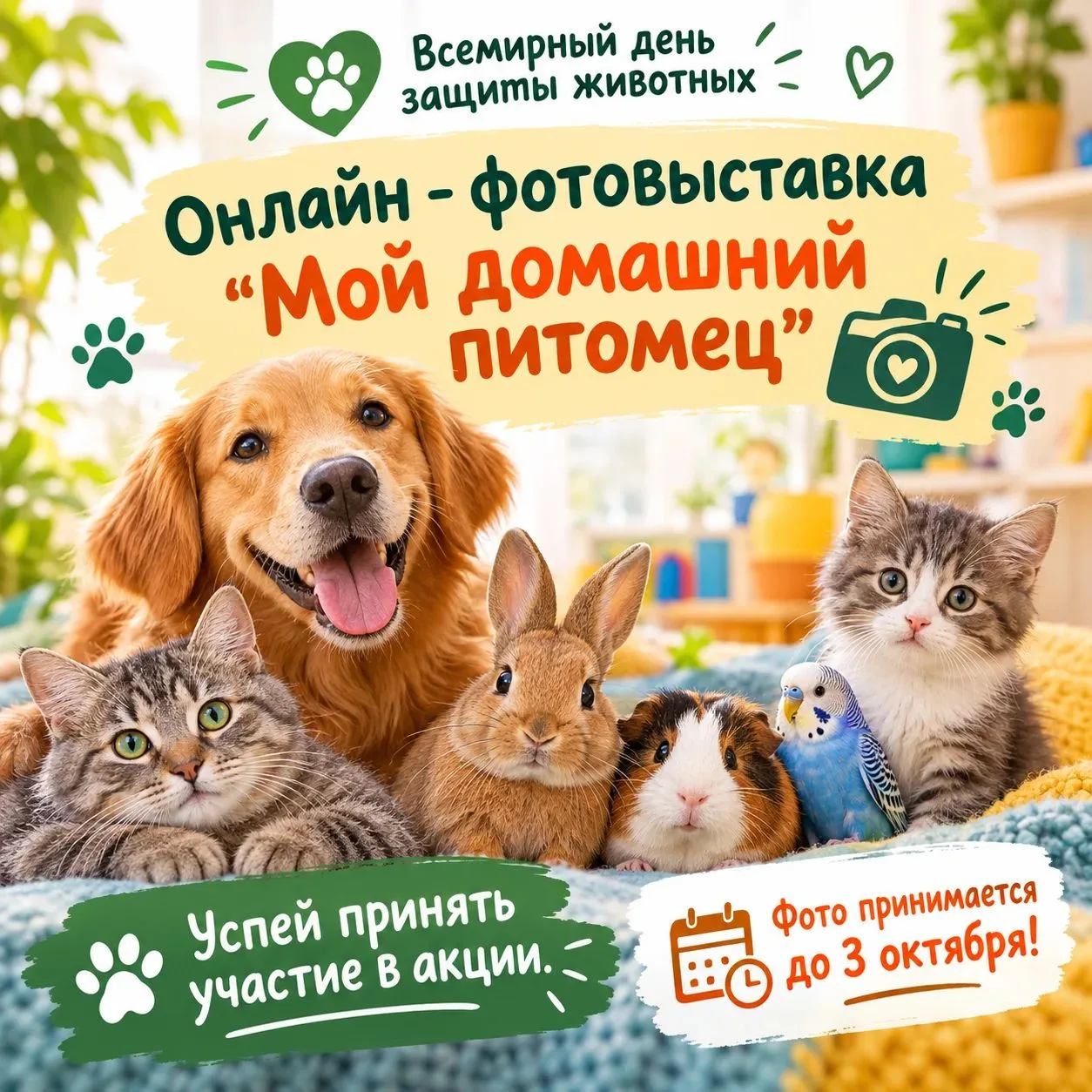 📸 Онлайн-фотовыставка "Мой домашний питомец"! 🐾