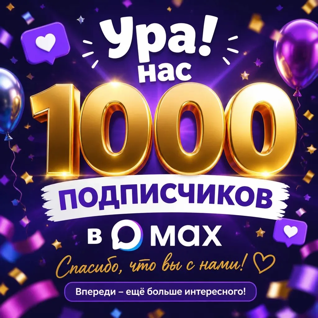 🎉 У нас 1К подписчиков в МАХ!