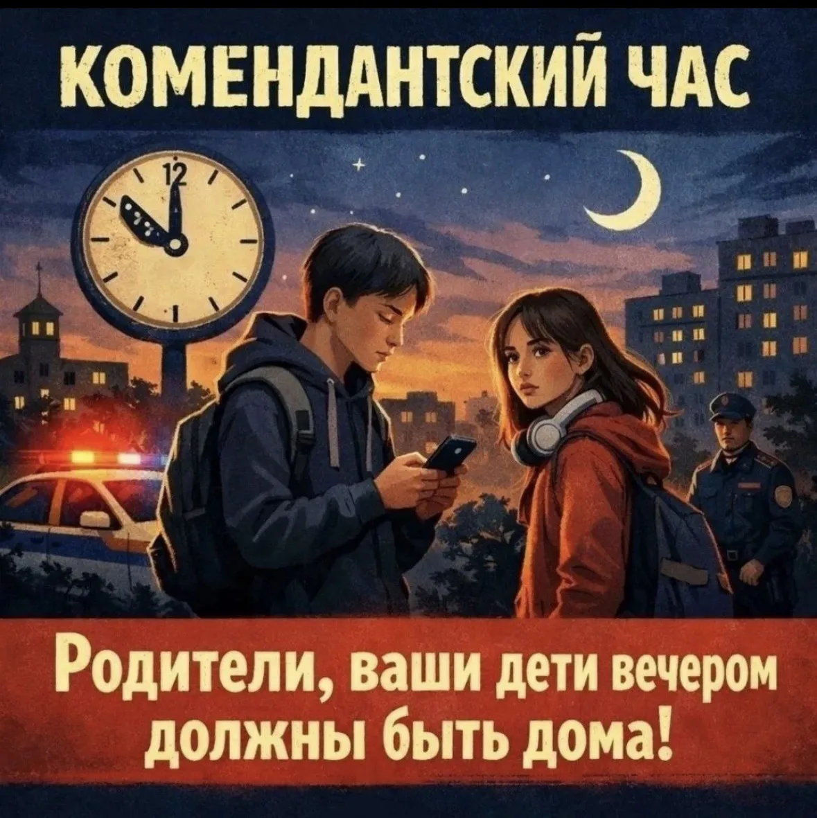 ⚠️ С 1 ОКТЯБРЯ — ЗИМНИЙ КОМЕНДАНТСКИЙ ЧАС!
