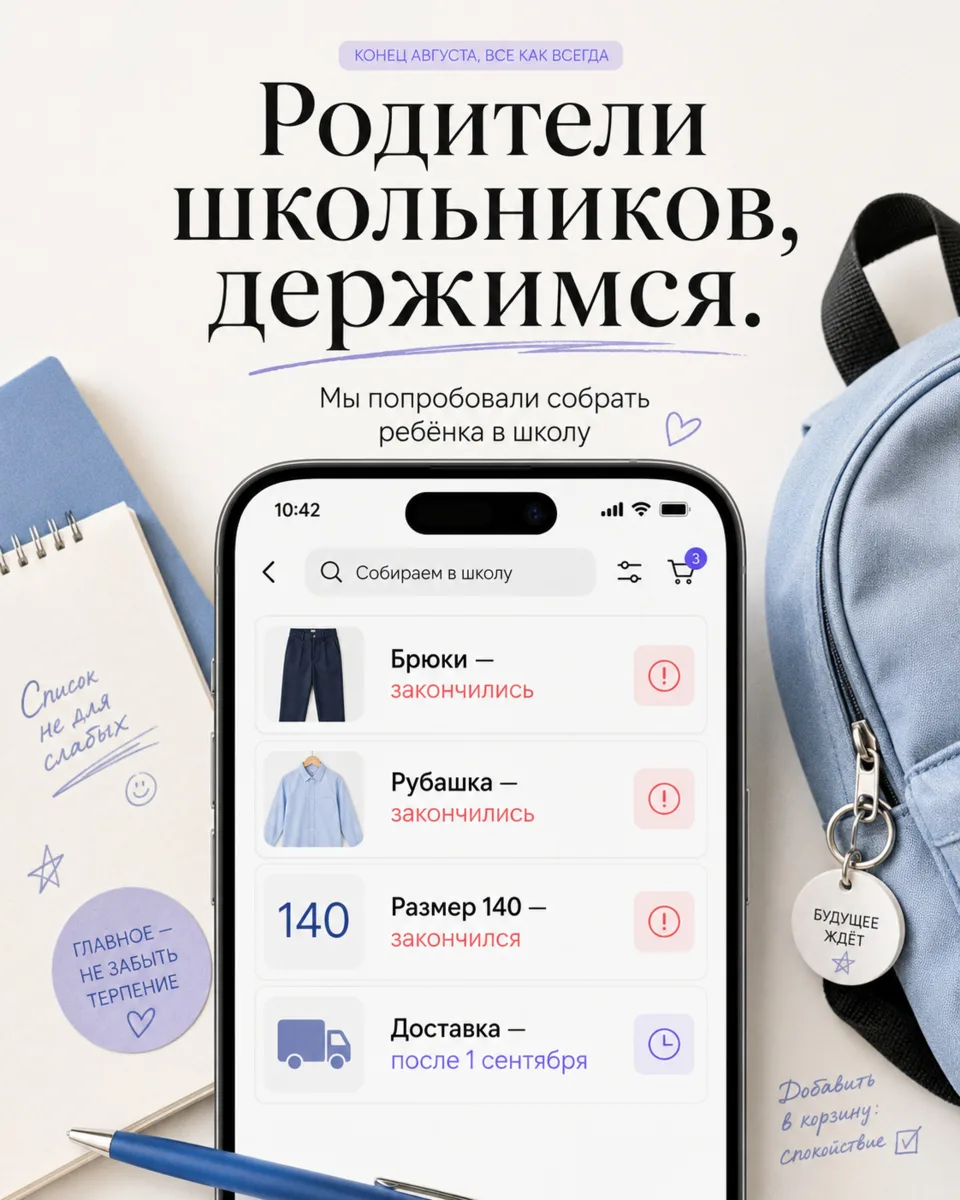 Миссия невыполнима: собрать ребёнка к 1 сентября 😮‍💨