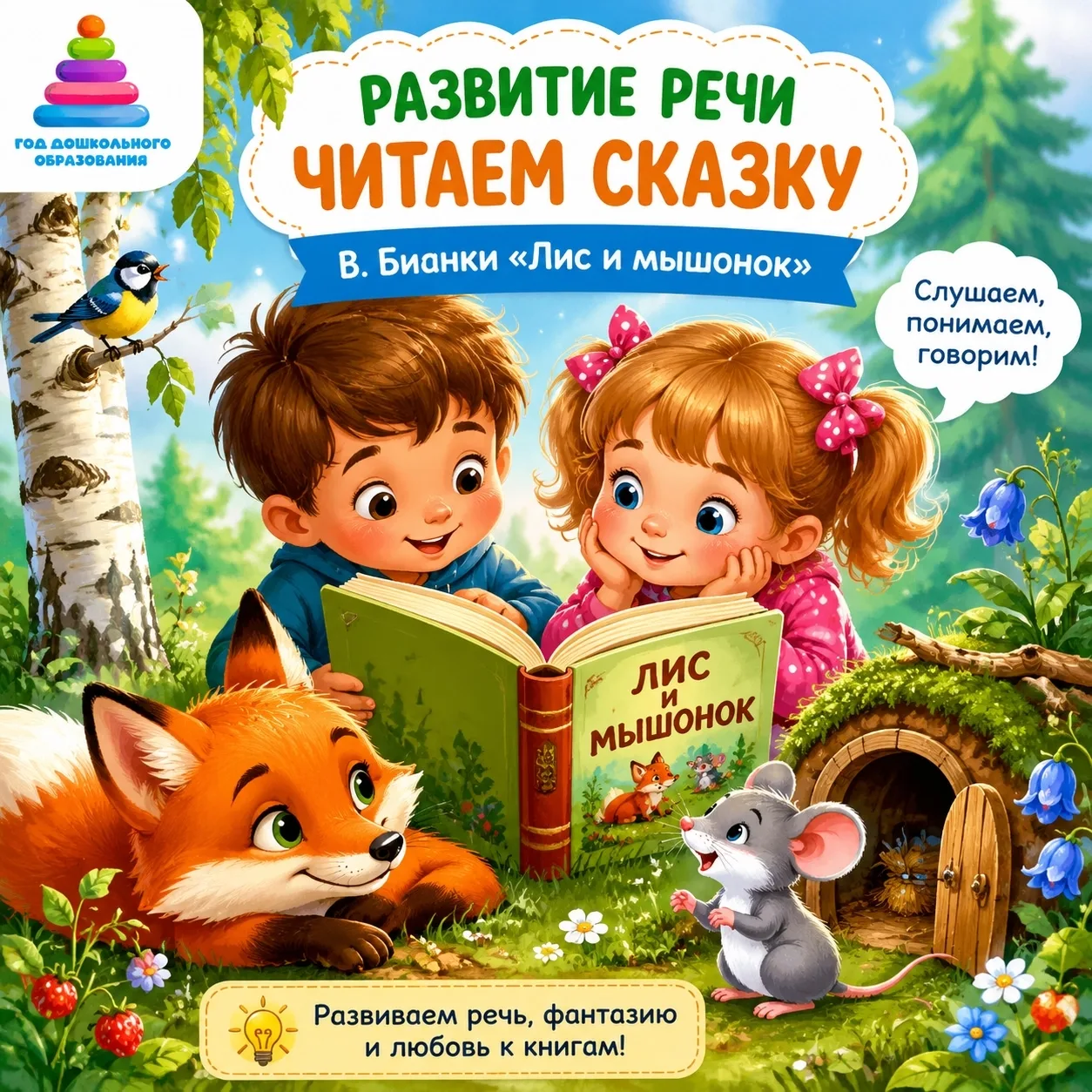 📚 Наши маленькие «Буратинки» сегодня отправились в лесное путешествие! 🦊🐭

На занятии по развитию
