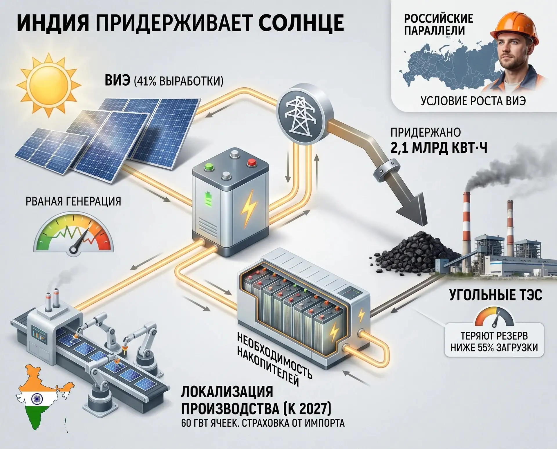 Индия придерживает солнце ради устойчивости сети

Индийские регуляторы за финансовый год 2025-2026 п