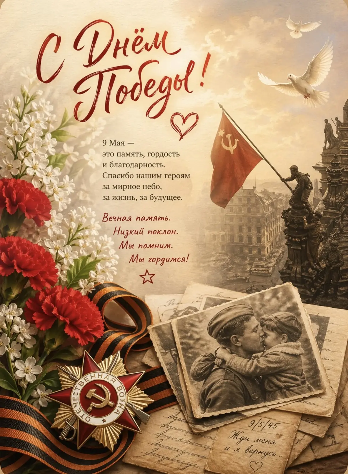 Дорогие ученики, уважаемые коллеги и родители!  Сегодня, 9 мая, мы отмечаем День Победы — праздник м