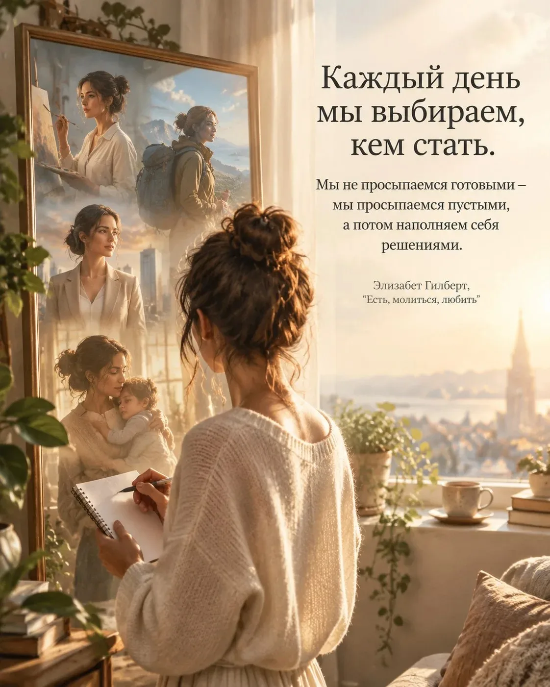 Каждый день мы выбираем, кем стать. Мы не просыпаемся готовыми — мы просыпаемся пустыми...