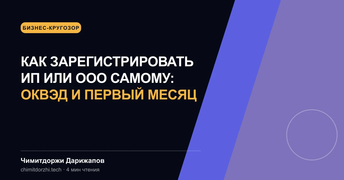 Как зарегистрировать ИП или ООО самому: ОКВЭД и первый месяц