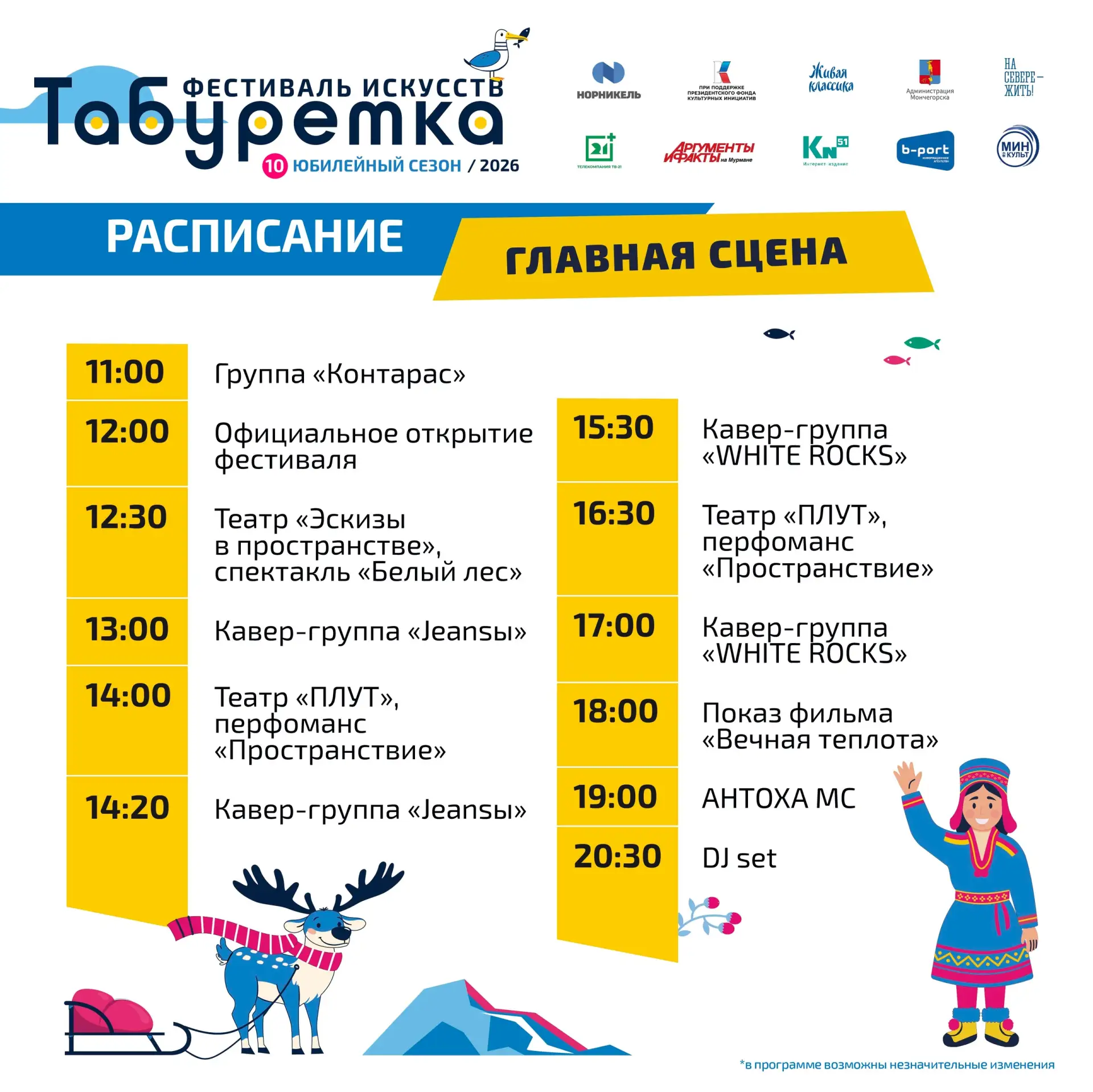 💥 1 августа в Мончегорске в десятый раз пройдет фестиваль искусств «Табуретка». Участие в нем приму