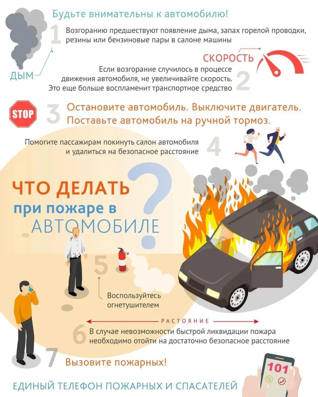 🔻МЧС Республики Крым напоминает об алгоритме действий при пожаре в транспортных средствах