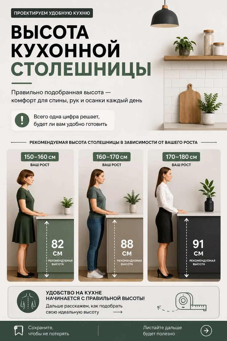Про высоту кухонной столешницы
