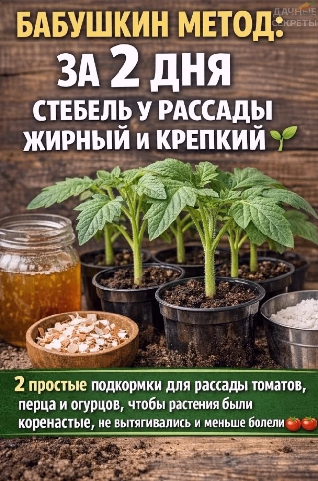 БАБУШΚИΗ СΠОСОБ: ΚРΕΠΚАЯ И ТОЛСТАЯ РАССАДА ΒСΕΓО ЗА 2 ДΗЯ