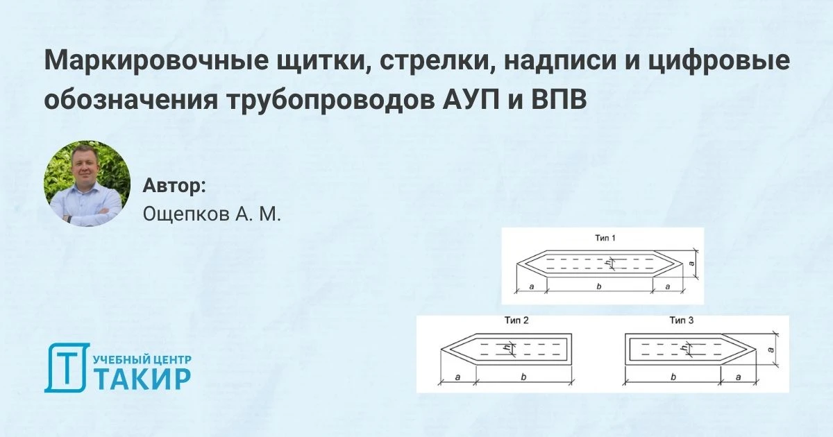 Маркировочные щитки, стрелки, надписи и цифровые обозначения трубопроводов АУП и ВПВ