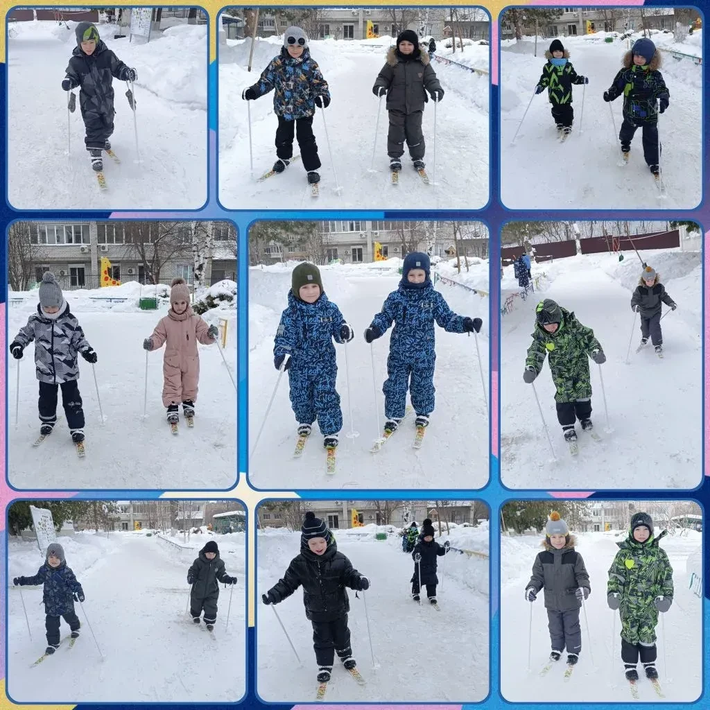 ⛷️Полезная зимняя забава для дошколят - катание на лыжах. Научить детей ходить на лыжах...