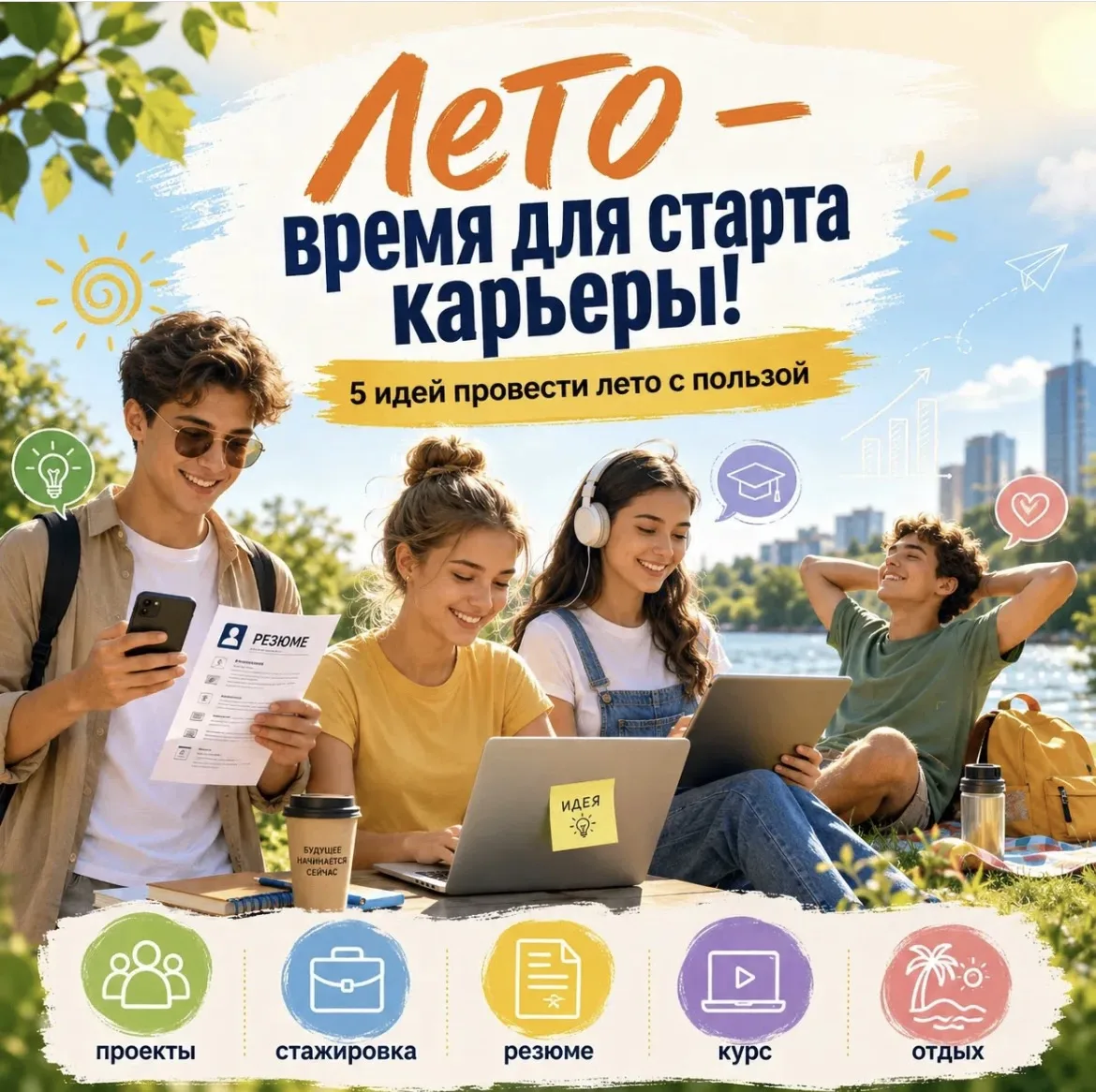 ☀️Лето - не только для отдыха, но и для старта карьеры! 
 
Друзья, пока одни листают ленту, другие у