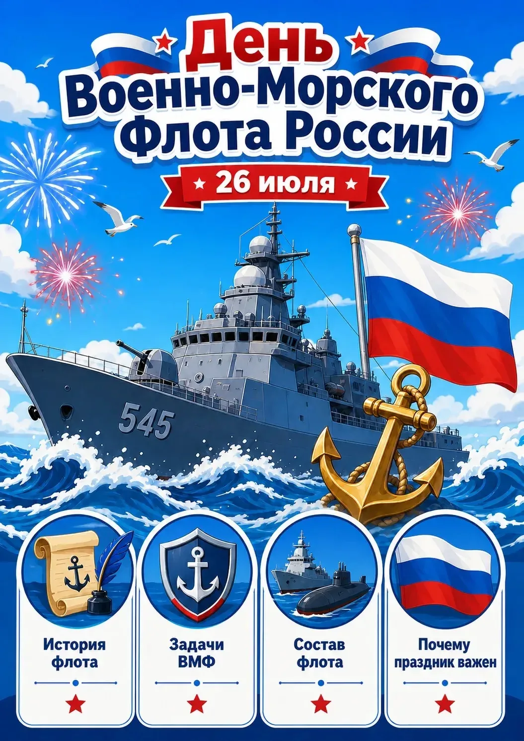 26 июля — День Военно-морского флота России