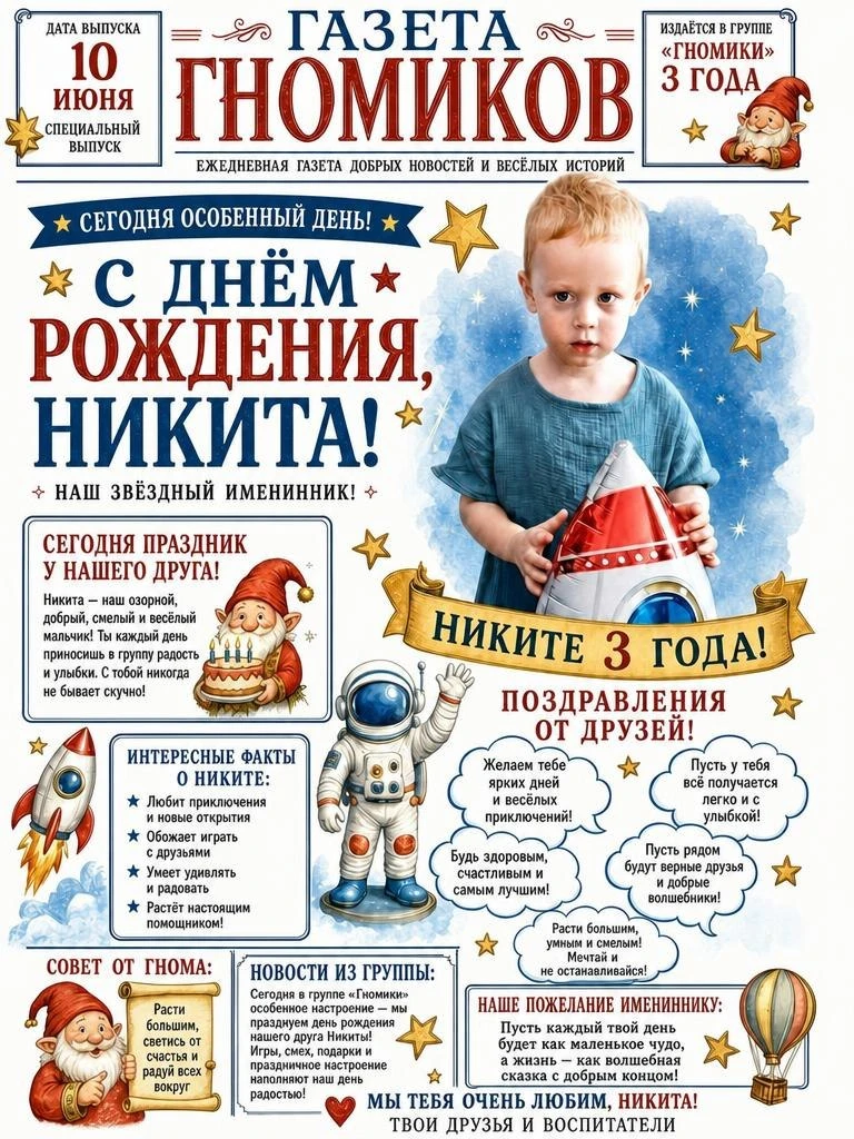 Ура, Никите сегодня 3 года!