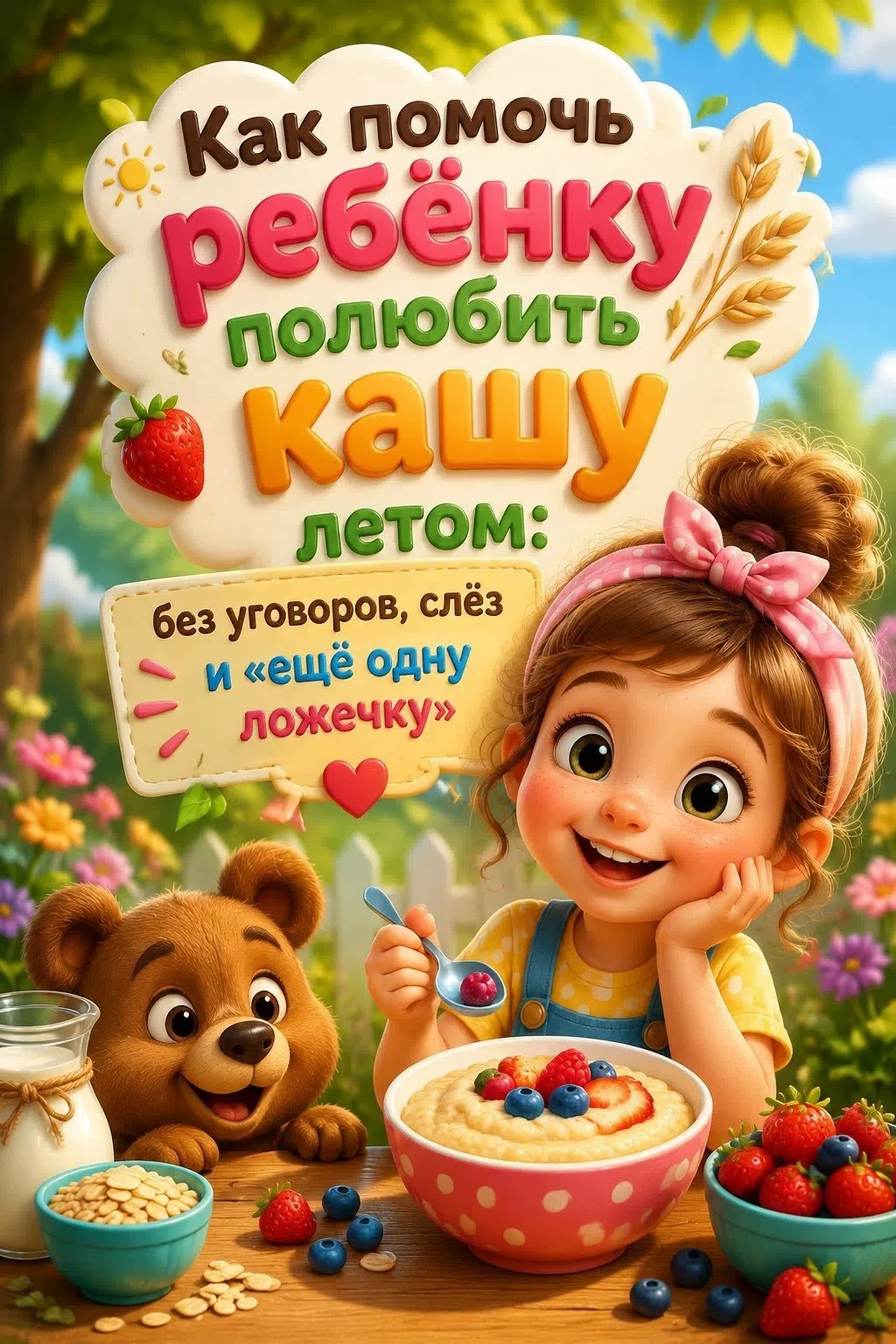 🥣 Как накормить ребёнка кашей летом? Секреты без слёз и уговоров
💯Лето — время игр, прогулок и… не