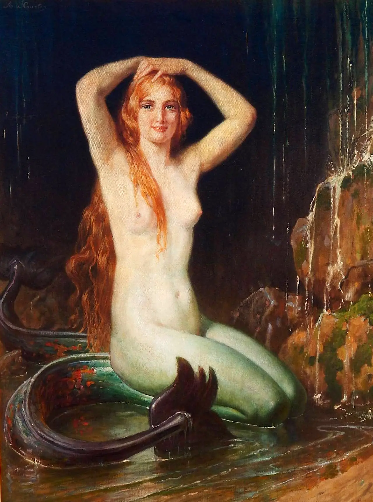 Русалочка, художник-символист Анжело фон Куртен (1848–1925)  Sirene Рыжеволосая бестия ...