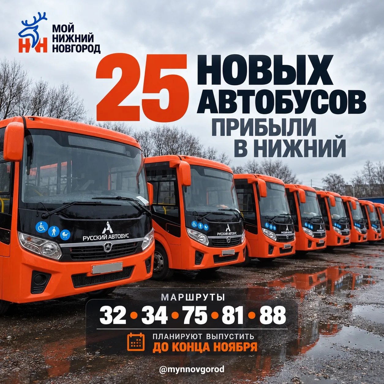 🚍 25 новых автобусов прибыли в Нижний Новгород