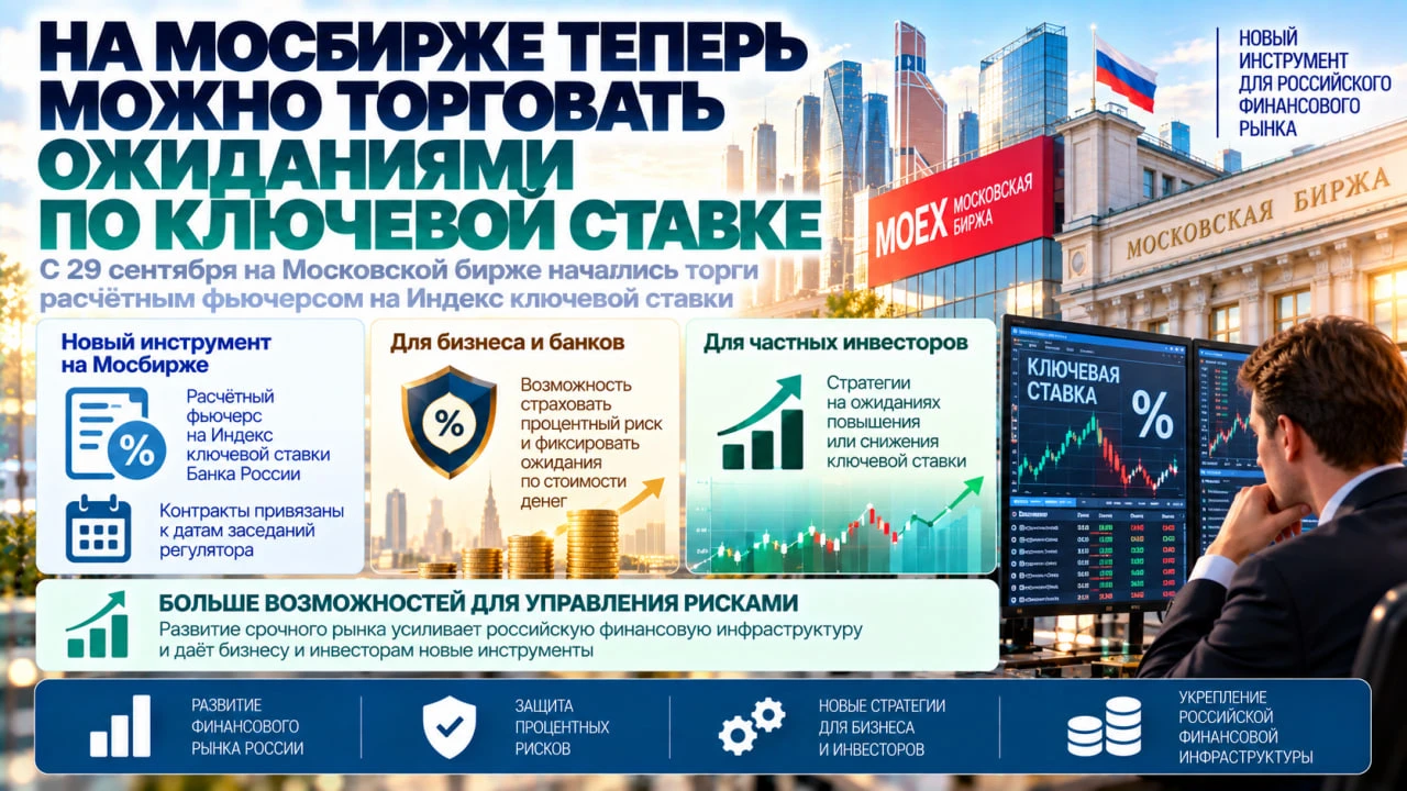 На Мосбирже теперь можно торговать ожиданиями по ключевой ставке. Здесь появился новый ...