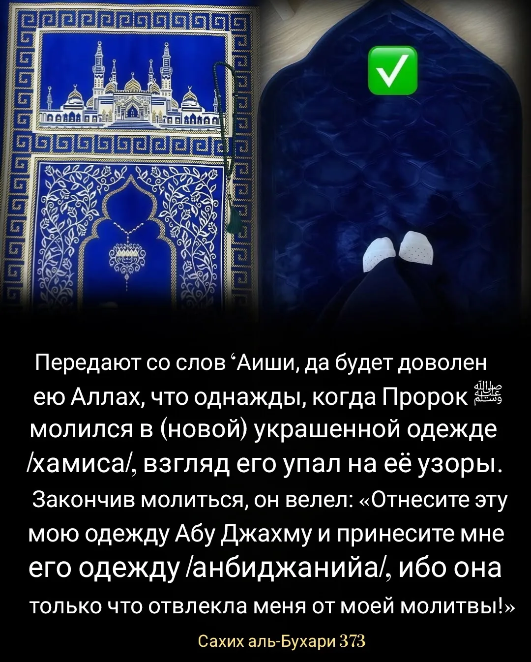 О том случае, когда (человек) совершил молитву в одежде с узорами и смотрел на них.