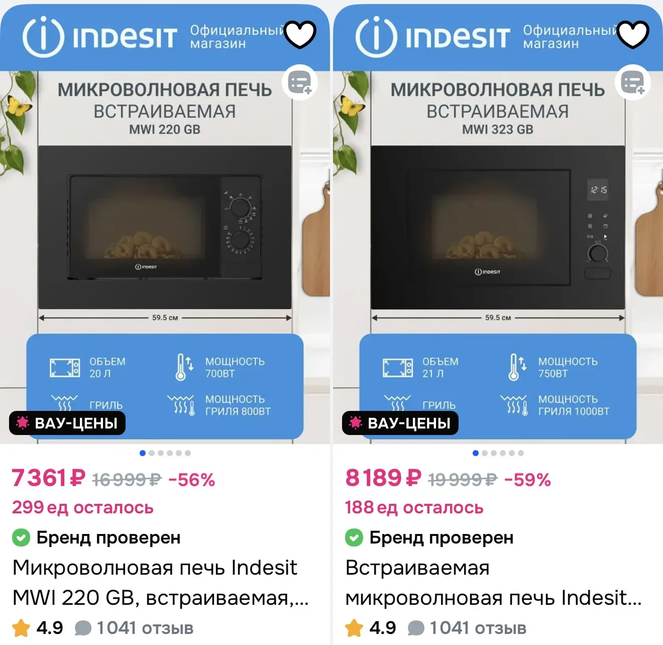 Встраиваемые микроволновые печи Indesit на OZON