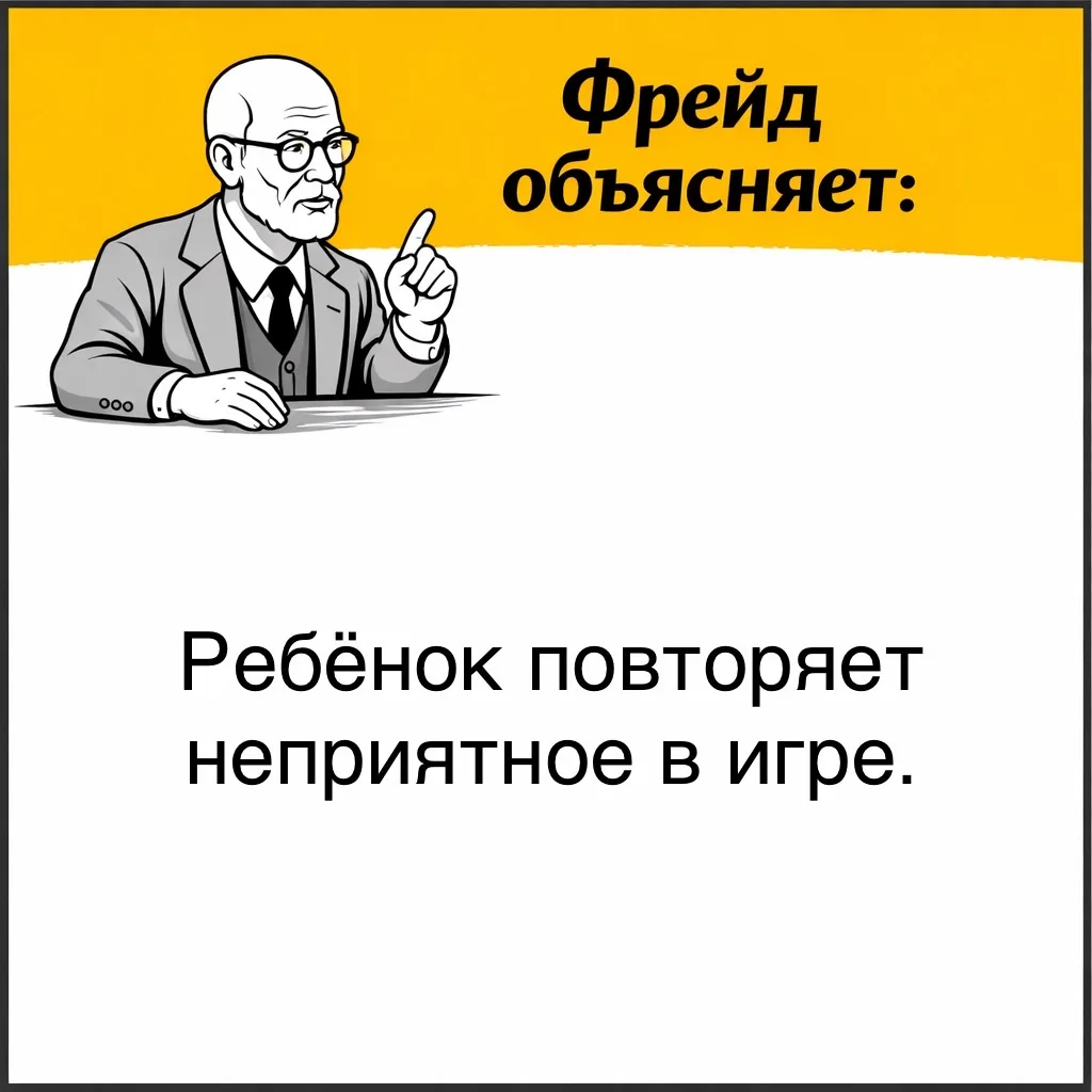 Не всё в психике стремится к удовольствию.  Фрейд приводит пример наблюдения за ребёнком, который сн