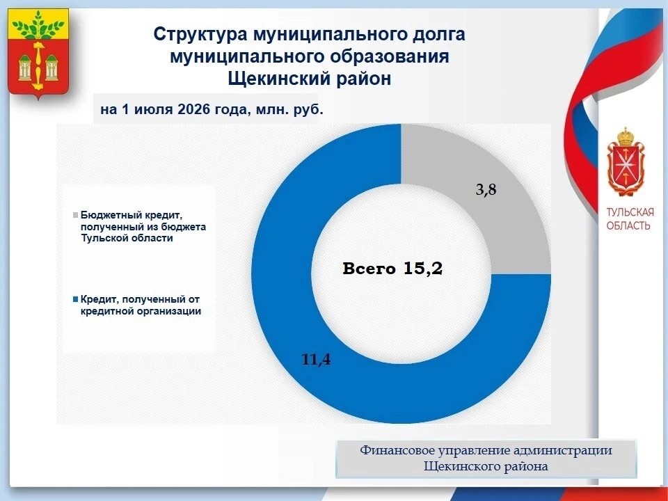 Структура муниципального долга муниципального образования Щекинский район