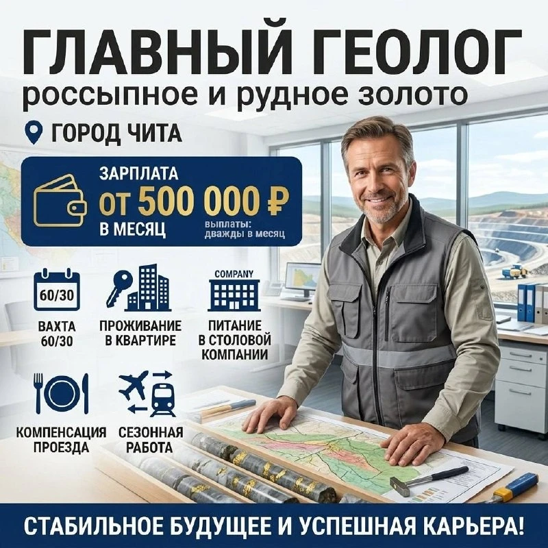Главный геолог (россыпное золото) ⚒️