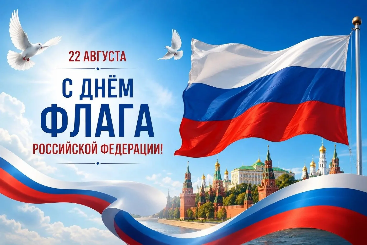 «Дорогие друзья! Поздравляем вас с Днём Государственного флага Российской Федерации!