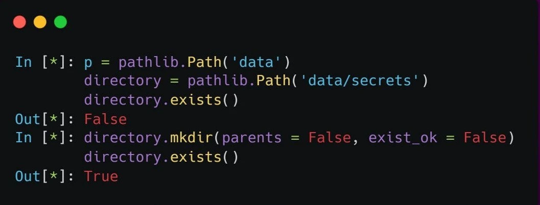 Path().mkdir()  Согласно официальной документации, метод .mkdir() принимает три аргумента. Мы пока с