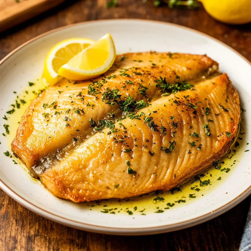 Нежная камбала с чесночно-лимонным маринадом в аэрогриле 🐟  ⏱️ Время: 15–17 мин (+ маринование 15 ми