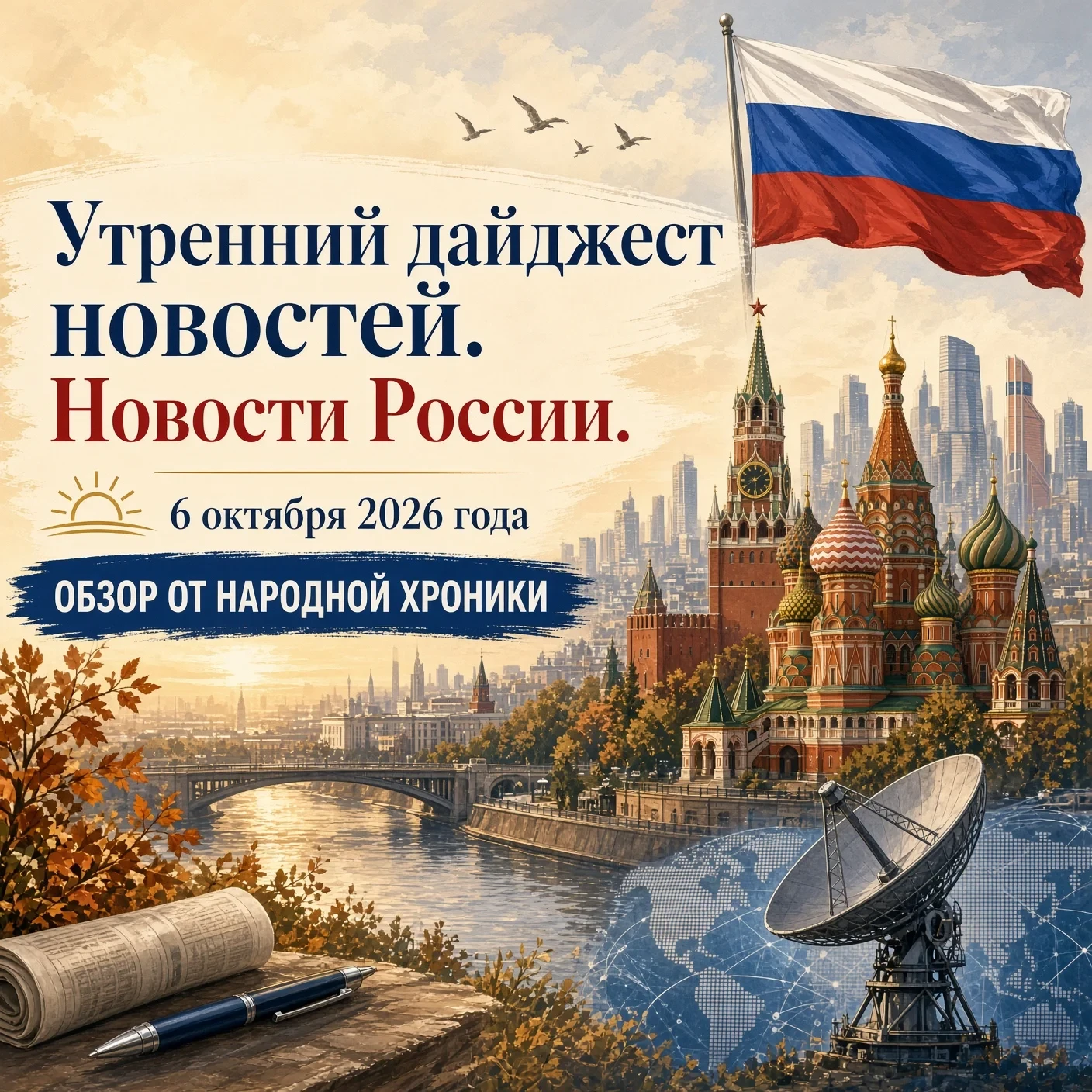 1. Силы ПВО уничтожили 105 беспилотников на подлёте к Москве в ночь на 6 октября.