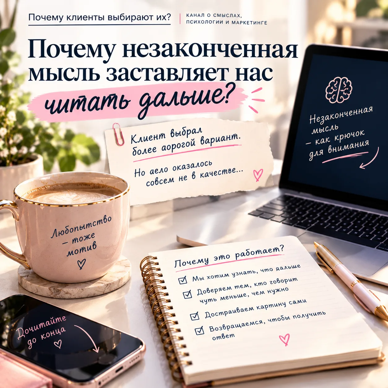 Почему незаконченная мысль заставляет нас читать дальше?