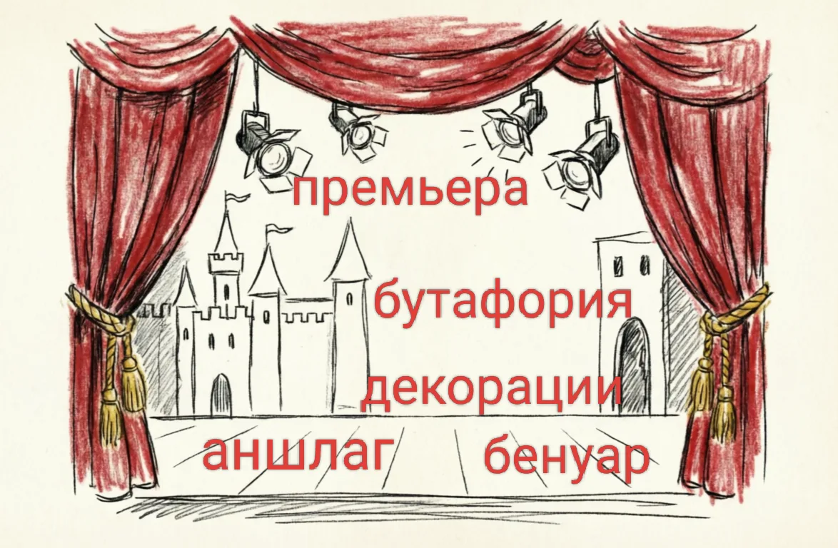 Мои пятиклашки получили индивидуальные задания. Распечатала слова театральной тематики....
